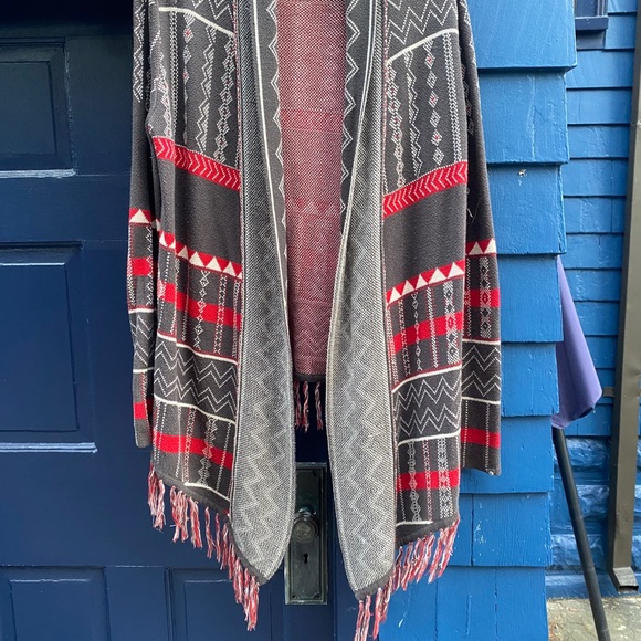 Billabong long vibrant Southwestern sweater with fringe - Picture 13 of 14